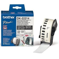 رول برچسب لیبل برادر مشکی رو سفید Brother DK-22214 paper Tape - white label Roll (12 mm * 30.5 m)