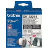 رول برچسب لیبل برادر مشکی رو سفید Brother DK-22214 paper Tape - white label Roll (12 mm * 30.5 m)