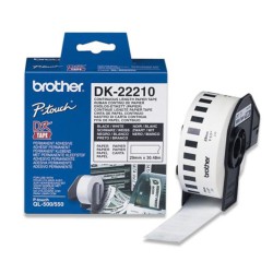 رول برچسب لیبل برادر مشکی رو سفید Brother DK-22210 paper Tape - white label Roll (29 mm * 30.48 m)