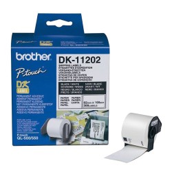 رول برچسب لیبل برادر DK-11202 مشکی روی سفید Brother DK11202 62x90mm Standard Address Label - White (Roll of 400)